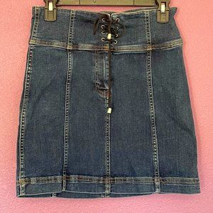 Free People Denim Mini Skirt, 6